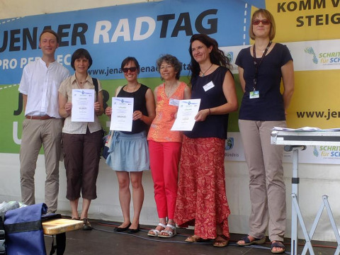 Beim Jenaer Radtag wurden die Urkunden verliehen.