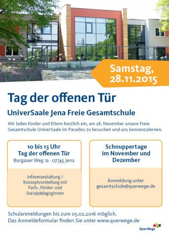 Flyer für den Tag der offenen Tür am 28. November 2015