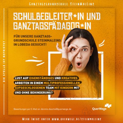 Stellenanzeige Ganztagspädagogin SteinMalEins Lobeda 10_25