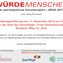 Einladung zur Ausstellung Würdemenschen - Kunst-Projekt Oberstufe September 2019