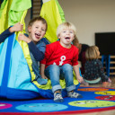 Children on a swing