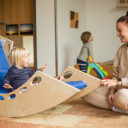 Educator plays with child