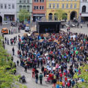 Protest der Freien Schulen gegen Gesetzesentwurf derThüringer Landesregierung 2015 auf dem Jenaer Marktplatz.