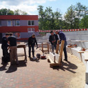 Social Day der Deutschen Bank auf dem Schulhof der UniverSaale Jena